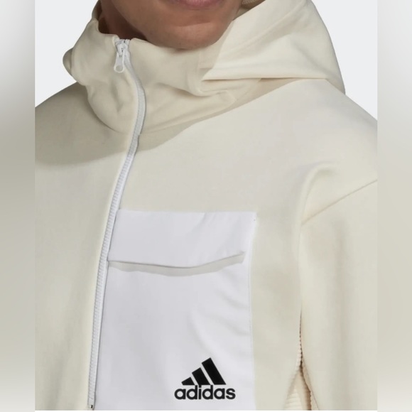 NWT! Adidas Designed for Gameday Hoodie Men Size M HN0408 Wonder White - Picture 1 of 16